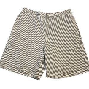 J. CREW Mens‎ pinstripe gray seersucker 100% cotton 8” inseam shorts size 34